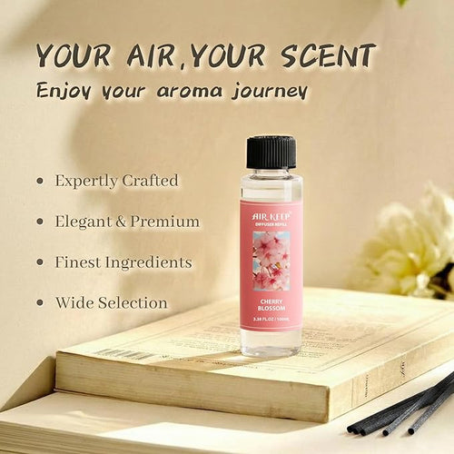 Airkeep Reed Diffuser Oil Refill/Cherry Blossom/3.38 oz/1 Pack/Air Freshener & - Image 2