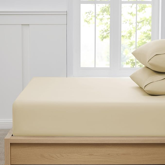 Twin Fitted Sheet Only with Full Elastic & Built in Corner Sheet Straps to - Image 3