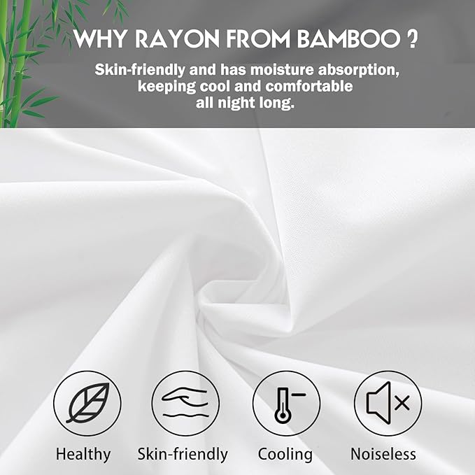 Pillowcases Queen Size 2 Pack, Cooling Viscose from Bamboo Pillow Cases - Image 2