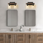 GoYeel Farmhouse Vanity Lights for Bathroom, Wooden Rustic Vanity Lighting - Image 2