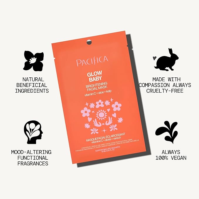 Pacifica Glow Baby Brightening Vitamin C Face Mask 4-Pack – Hydrating - Image 9