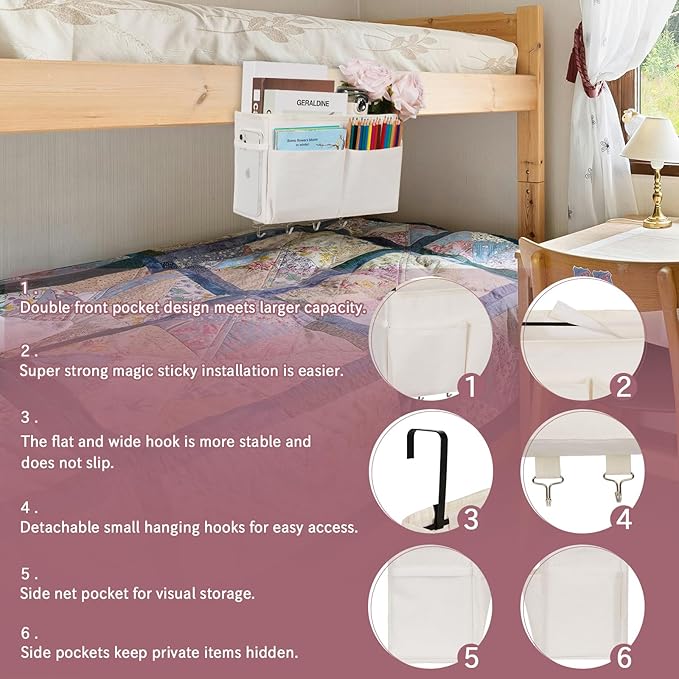Bedside Storage Organizer 5 Pockets - Image 5