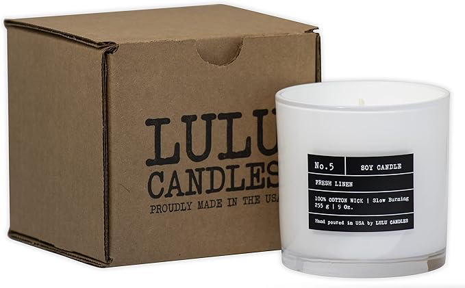 Lulu Candles | Fresh Linen | Smells Clean & Crisp | Luxury Scented Soy Jar - Image 6