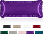Homiest Ruffle Satin Body Pillow Cover, Silky Satin Body Pillowcase by Homiest