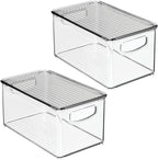 mDesign Deep Plastic Bathroom Storage Bin Box, Lid/Built-in Handles, - Image 9