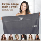 HOMEXCEL 2 Pack Large Microfiber Hair Towels Waffle Weave- 40 x 26.5 inches - Image 2