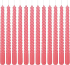WPONSZU 10 Inch Pink Spiral Taper Candle Set of 12 Pack Unscented Dripless - Image 9