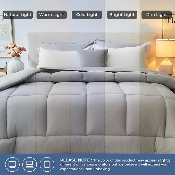 Sasttie California King Comforter Set, 7 Pieces Reversible Cal King Bed in a Bag - Image 7