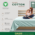 THREAD SPREAD 100% Organic Cotton Percale Flat Sheet Queen Size - Image 2