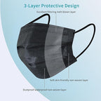 akgk 100Pcs Disposable Face Masks, 3 Ply Disposable Mask - Image 2