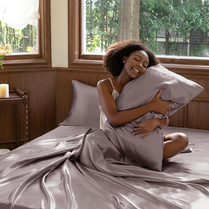 CozyLux Satin Sheets King Size Sheet Set - Image 7