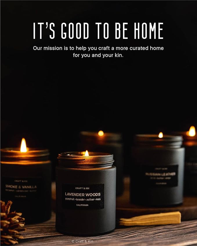 Craft & Kin Premium Smoky Fireside Candle | Scented Candles - Image 6
