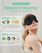 BeeVines Sleep Mask, 2 Pack 100% Real Natural Silk Eye Masks - Image 7