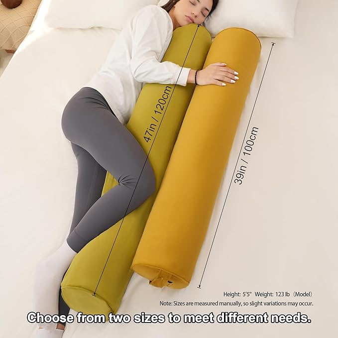 Body Pillow for Adults – Long Bolster Pillow for Bed, Round Cuddle Pillow - Image 3