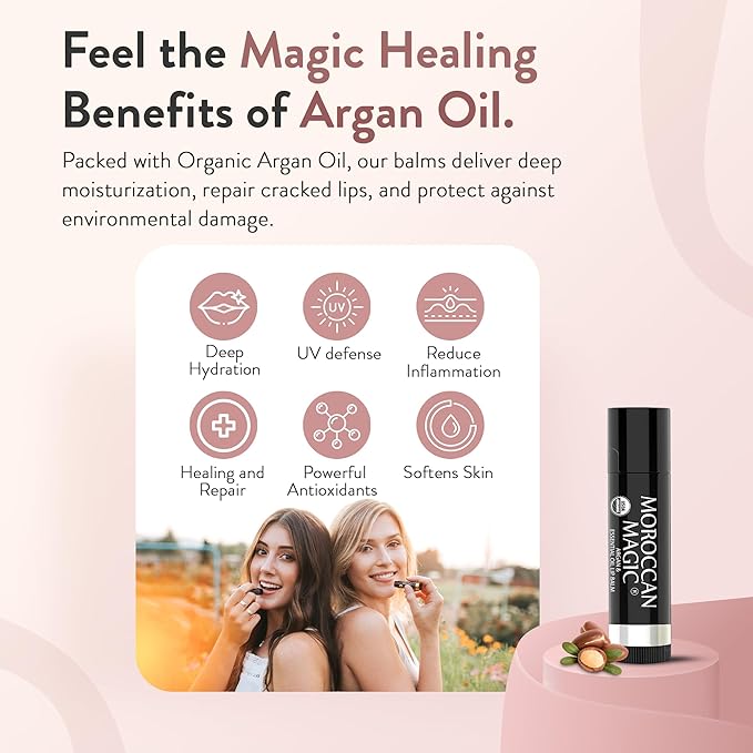 Moroccan Magic Organic Lip Balm 5 Piece Variety Pack Gift Set | Ultra-Hydrating - Image 3