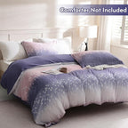 LONAVA Queen Patchwork 3 Pcs Duvet Cover Set, Breathable Soft Microfiber Purple - Image 2