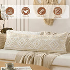 DOWNSTORIA Body Pillow Cover, Boho Cutwork Decorative Body Pillowcase, Ultra - Image 2