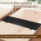 Stylish Black Bamboo Bathtub Tray Caddy - Image 4