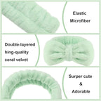 Tigeen 52 Pieces Spa Headband for Washing Face Bulk Soft Coral Fleece Skincare - Image 3