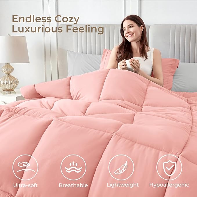 Sasttie Twin Comforter Set, 5 Pieces Reversible Bed in a Bag Twin, Complete - Image 2