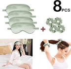 Satin Eye Mask 8Pcs Silk Sleep Masks Silky Blindfold Eyeshade Blackout Eyes - Image 2