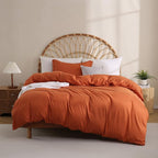 JSD Burnt Orange Duvet Cover Set Twin Size, 2 Piece Microfiber Kids Duvet Cover by JSD