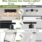 Bathroom Light, 3-Light Modern Crystal Vanity Light, Bathroom Lighting Fixtures - Image 4