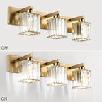 Aipsun Bathroom Vanity Light Fixtures Crystal Vanity Lighting Fixtures Brass 3 - Image 2