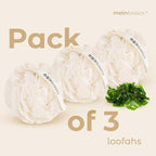 MainBasics Seaweed Infused Bath Shower Loofah Sponge Pouf Body Wash Scrubber - Image 6