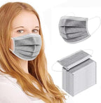 100PCS Masks Grey Disposable Face Mask 3 Ply Breatherable Face Masks by SDIW