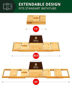 ROYAL CRAFT WOOD Premium Foldable Bathtub Tray Caddy - Image 3