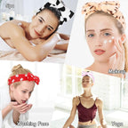 Casoty 12 Pcs Spa Headbands, Skin Care Headband, Soft Coral Fleece Makeup Head - Image 3