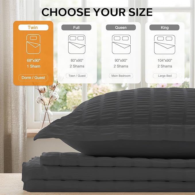 Cozyide Dark Grey Twin Duvet Cover, 2 Pieces Bedding Duvet Covers, Soft - Image 3