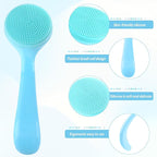2Pack Silicone Face Brush Manual Face Scrub Brush Soft Facial Brushes - Image 3