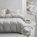 Simple&Opulence French Linen Blended Duvet Cover King, Flax Viscose Derived - Image 2