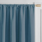 Joydeco Greyish Blue Velvet Curtains 96 Inches 2 Panels, Luxury Thermal - Image 4