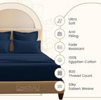800 Thread Count 100% Egyptian Cotton XL 3PC Sateen Weave Twin Sheets Set - Image 4
