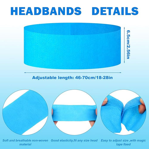 128 Pieces Disposable Spa Facial Headbands Stretch Non-Woven Facial Headband - Image 2