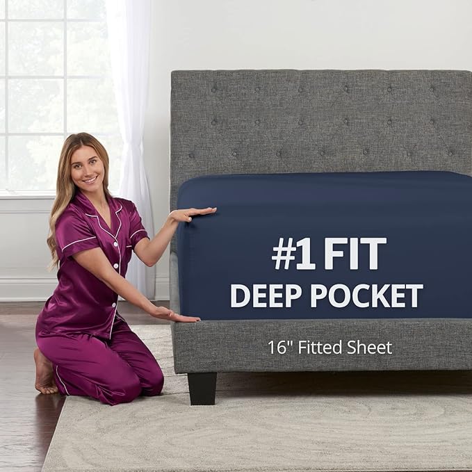 Full Fitted Sheet Only – REAL Extra Deep Pocket Full Size Fitted Sheet – Your by DeaLuxeBedding
