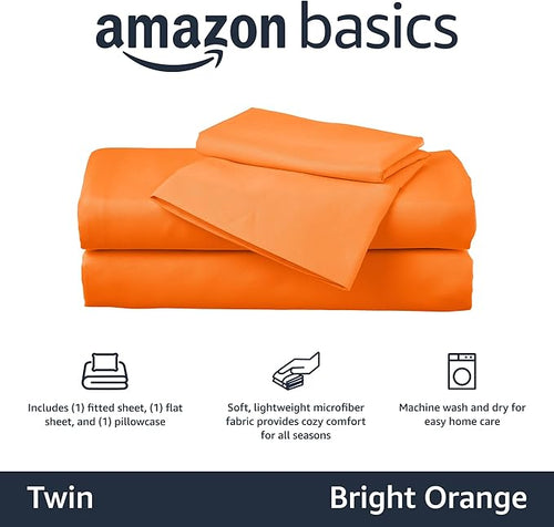 Amazon Basics Kid's Soft, Breathable, Easy-Wash Microfiber 3-Piece Sheet Set - Image 2