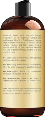Handcraft Blends Grapeseed Oil | 100% Pure and Natural | Bath & Body Oil | - Image 2