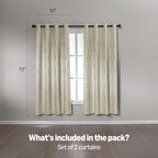 Amazon Basics Jacquard 2-Piece 100% Blackout Curtains, Living Room and Bedroom - Image 5