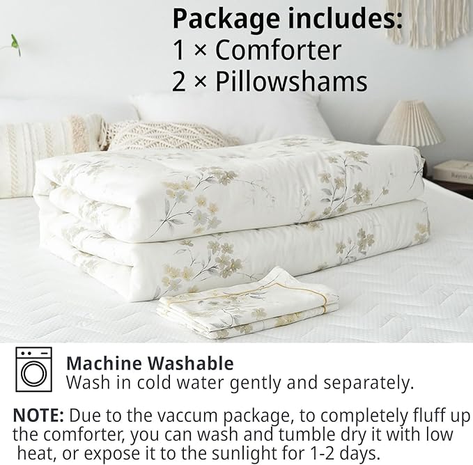 LEMIROE Floral Cotton Comforter King Size - Image 7