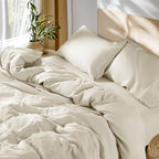SONORO KATE 100% French Linen Duvet Cover Queen Size, Soft Breathable by SONOROKATE