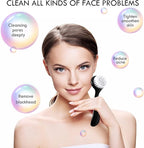 3 Pieces Facial Cleansing Brush Acrylic Handle Face Scrubbers Soft Bristle - Image 3