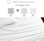 Cotton Flat Sheets Only, 600 TC 100% Cotton Flat Sheet Top Sheet Only, Cal King - Image 3