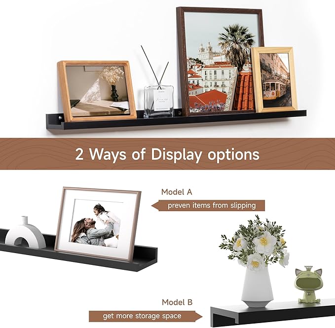 Fun Memories Picture Ledge Shelf, 36 Inch Floating Shelves Set of 2, Nursery - Image 6