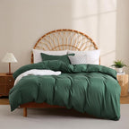 JSD Hunter Green Duvet Cover Set Twin Size, 2 Piece Microfiber Kids Duvet Cover by JSD