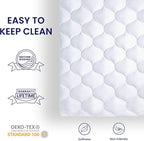 SLEEP ZONE Quilted Fitted King Size Mattress Pad Cover - Image 5