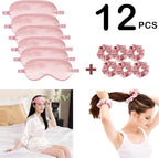 12Pcs Silk Sleep Masks Satin Eye Mask Silky Eyes Cover Blindfold Eyeshade Hair - Image 4